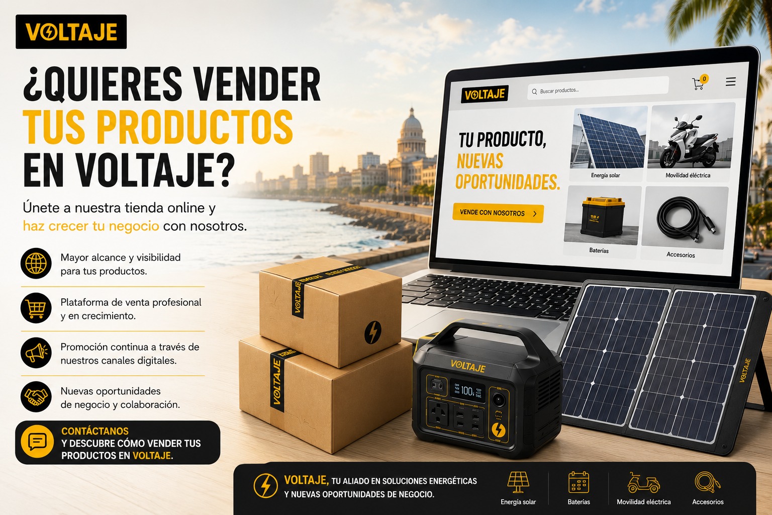 Banner pro firmy, ktere chteji prodavat sve produkty ve VOLTAJE